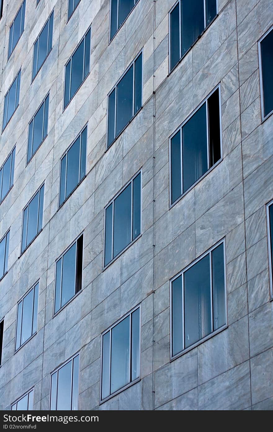 A Building with glass windows