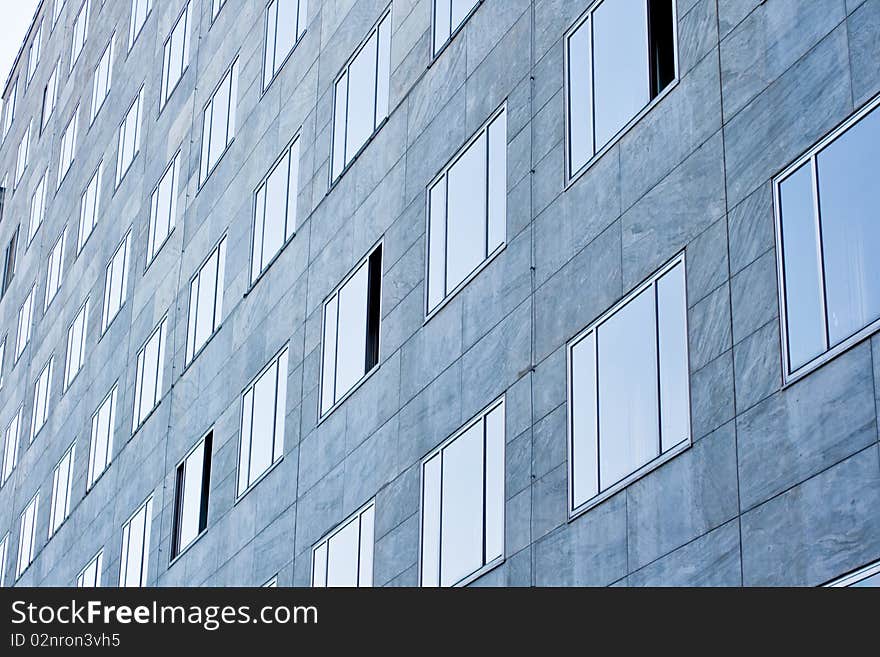 A Building with glass windows