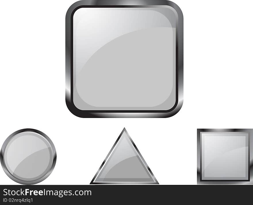 Various glossy shapes. isolated over white