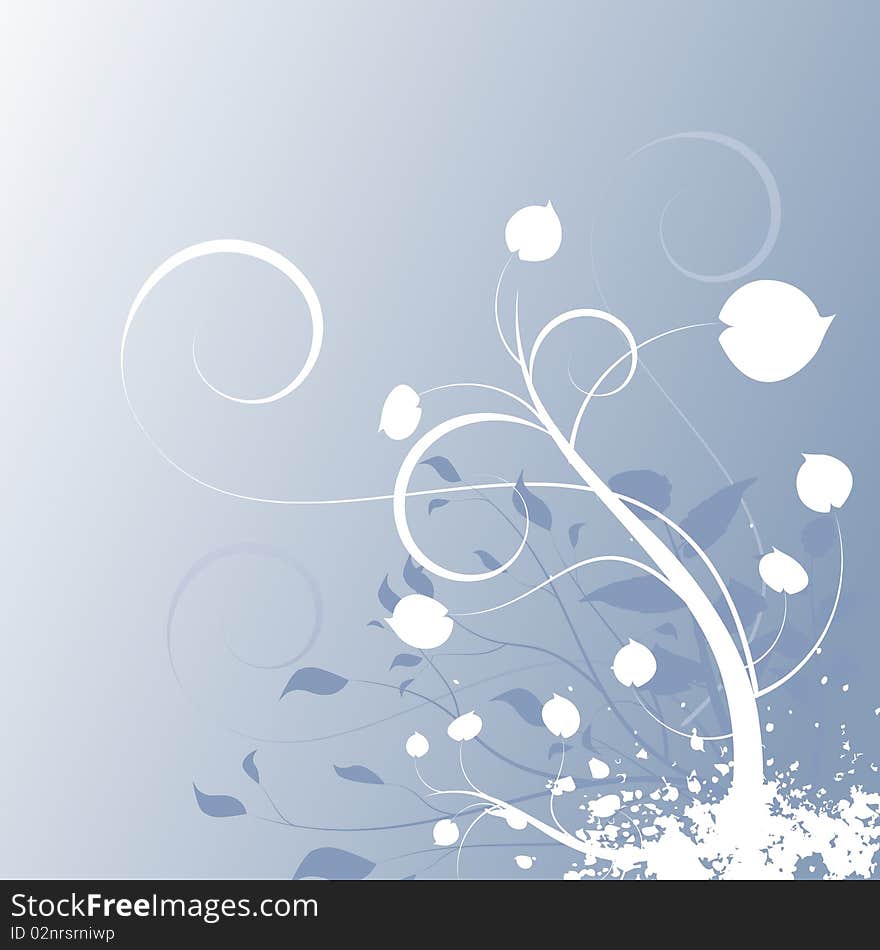 Grunge style floral vector background . Grunge style floral vector background