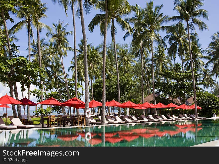 Beautiful tropical beach at island Koh Chang , Thailand.