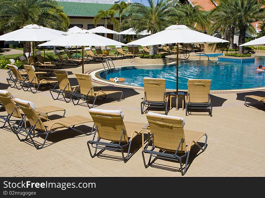 View of a poolside area