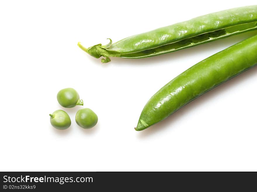 Peas isolated on white background