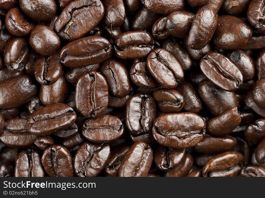 Coffee beans isolated on white