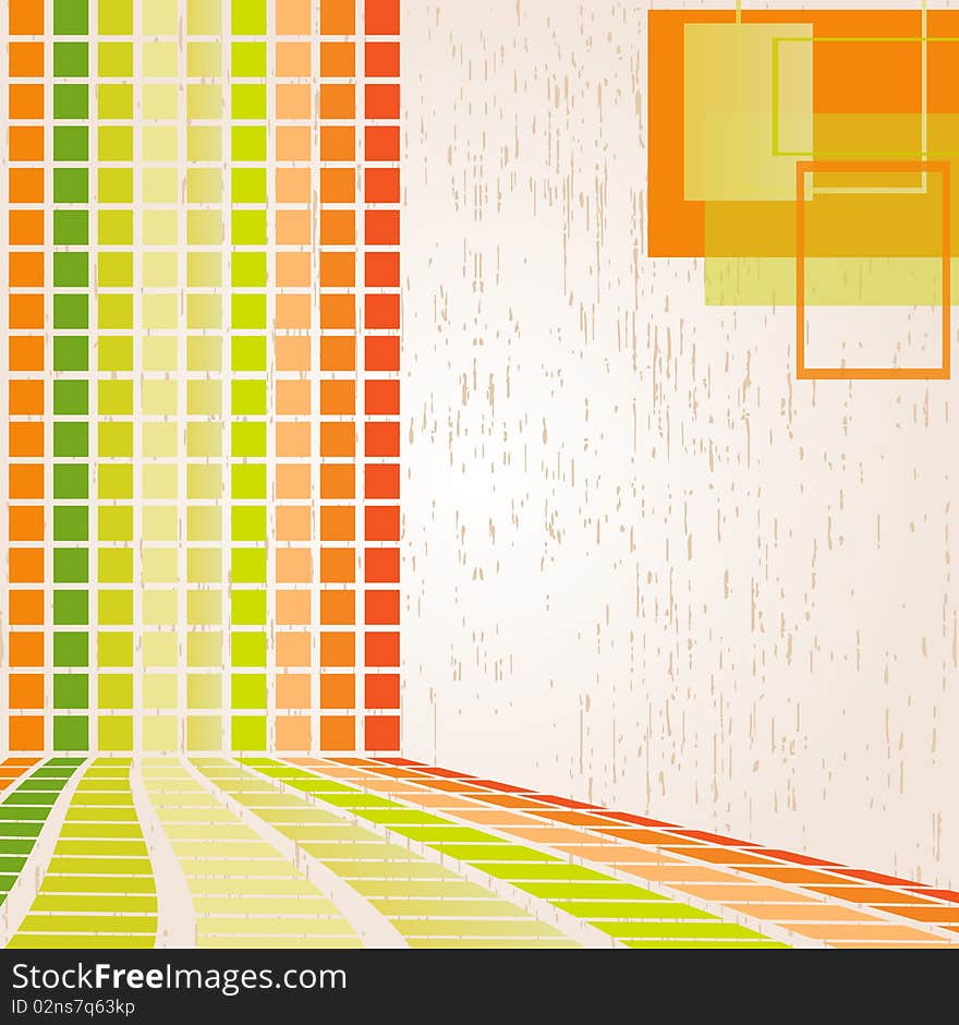 Colourful abstract background with squares. Vector illustration