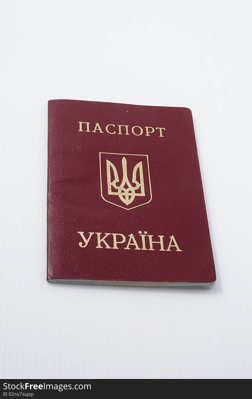 Ukrainian passport isolated on white background . Ukrainian passport isolated on white background .