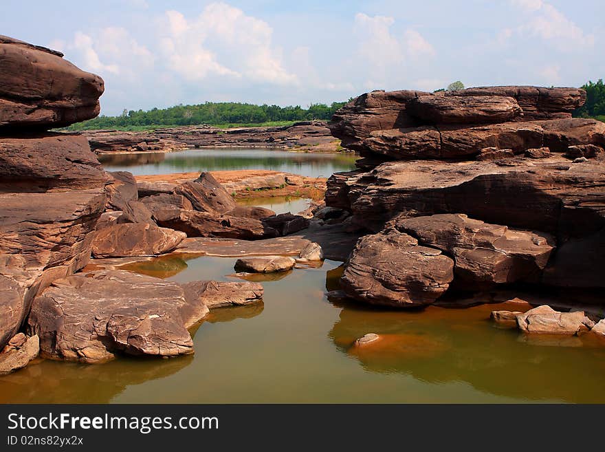 Colorful rock, Mekong River