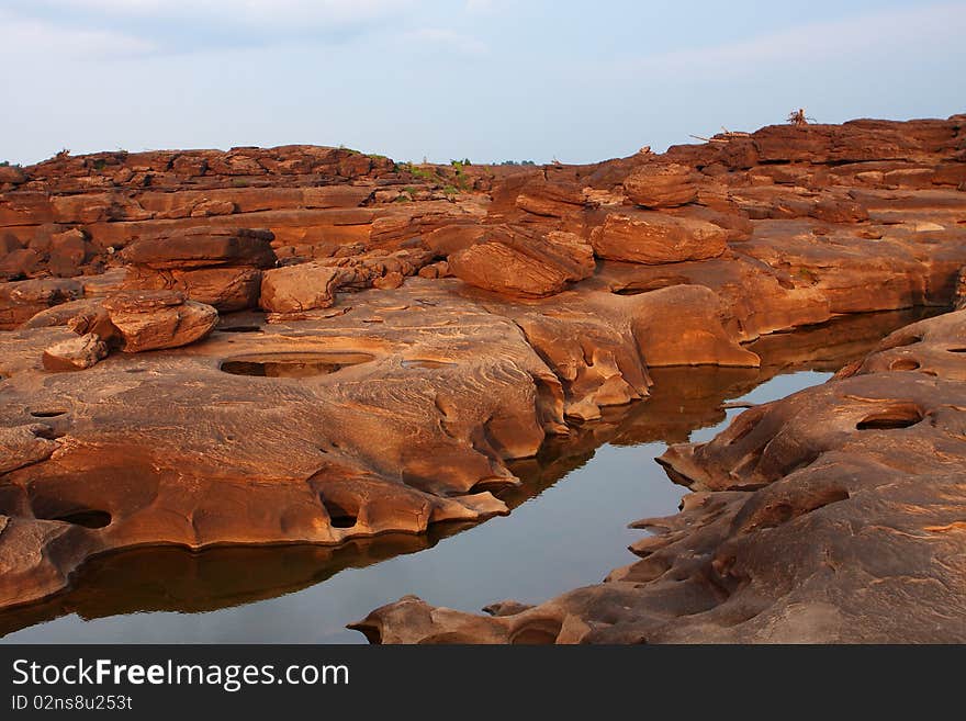 Colorful rock, Mekong River