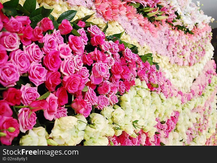 Romantic wall flower in wedding