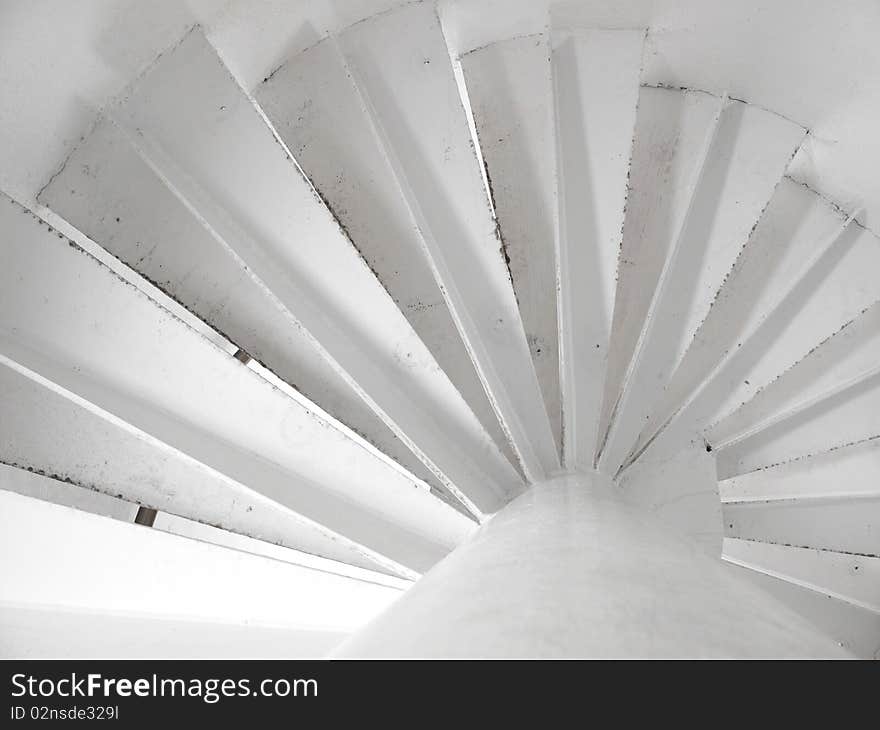 Bottom view of lighthouse staircase. Bottom view of lighthouse staircase