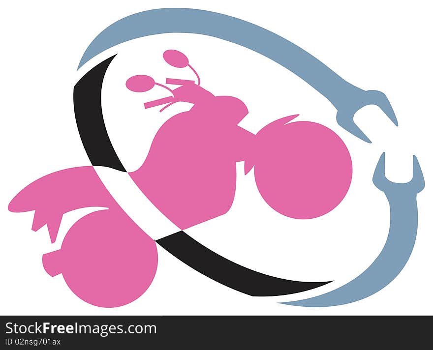 Bike workshop isolated silhouette illustrated emblem design