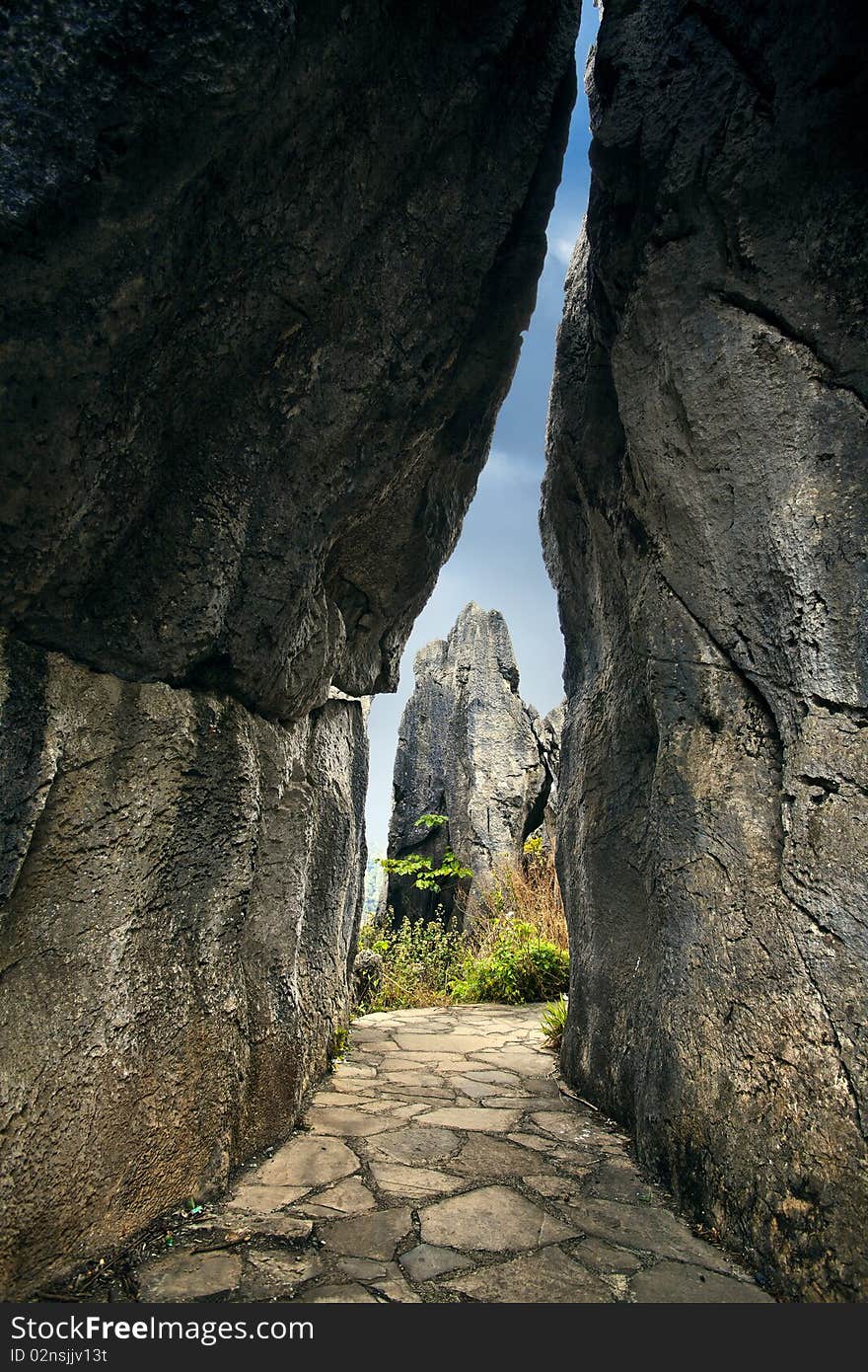 Stone formation in stone forest, shilin, guizhou, china