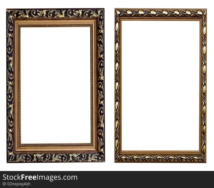 Baget frames placed on a white background isolated