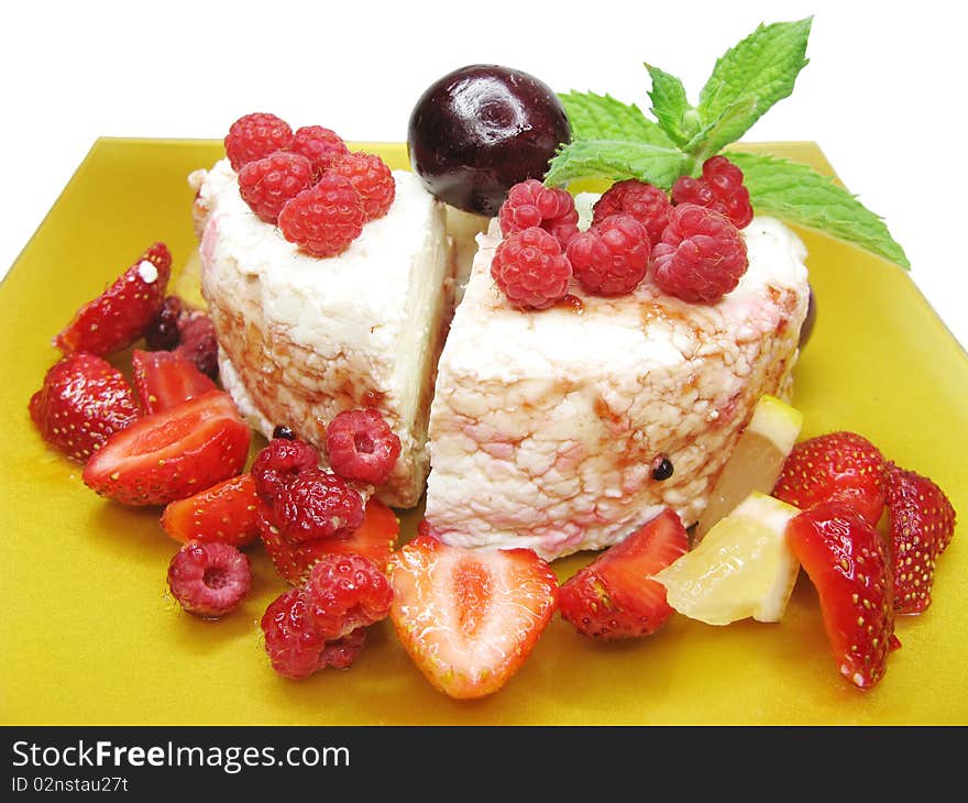 Fruit Dessert With Dairy Pudding