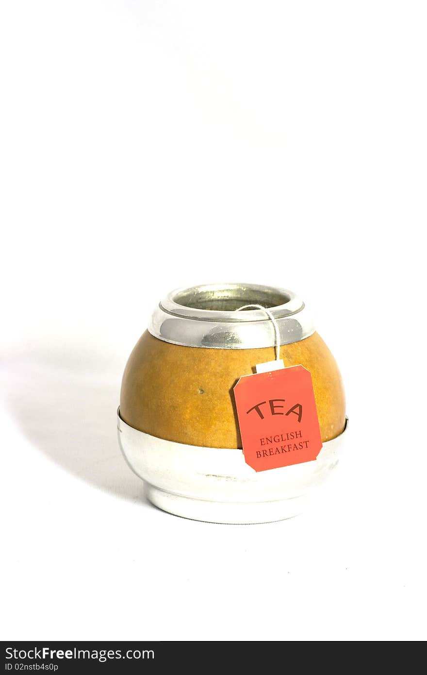 Mate gourd with tea bag