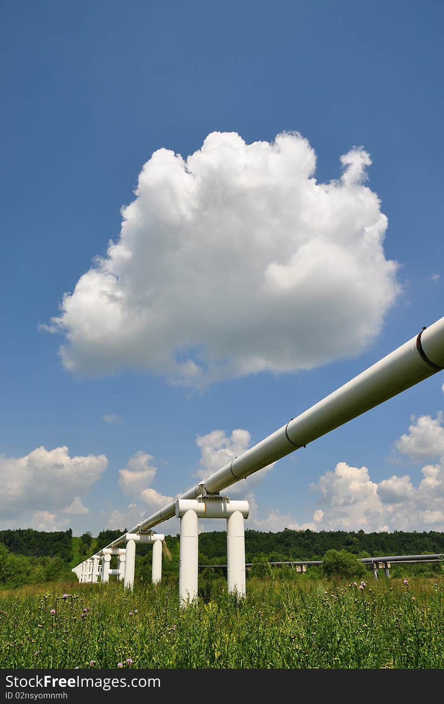 The main oil pipeline of a high pressure.