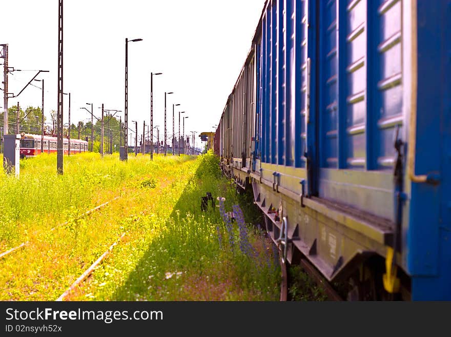 View of the railway track on a sunny day