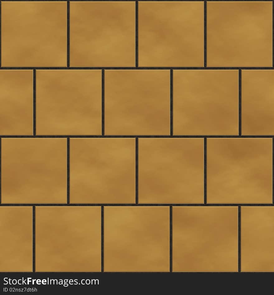 Seamless yellow square tiles texture in an english style position