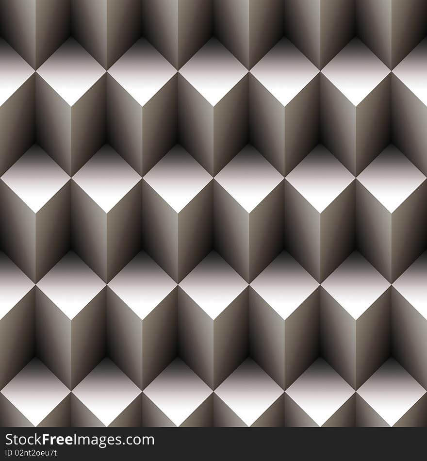 Geometric seamless pattern made of stacked cubes