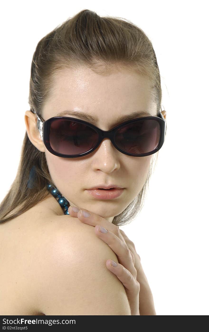 Sexy model with modern sunglass. Sexy model with modern sunglass