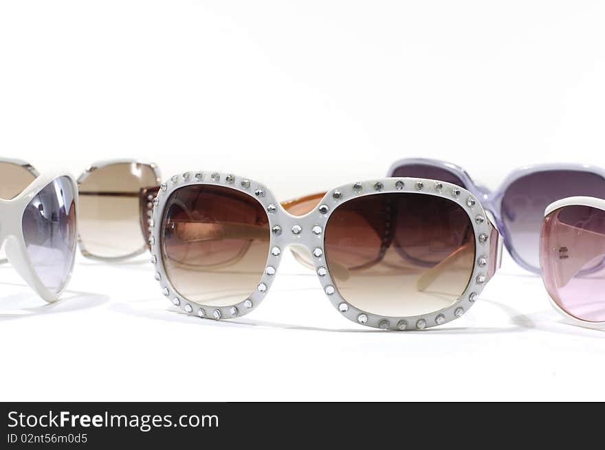 Modern fashion sunglasses on white. Modern fashion sunglasses on white