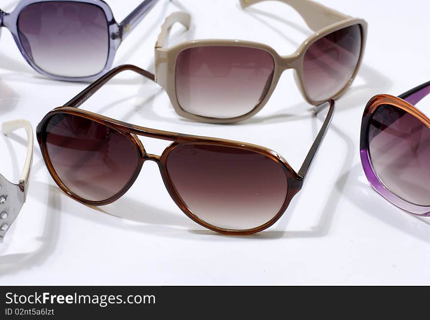 Modern fashion sunglasses on white. Modern fashion sunglasses on white