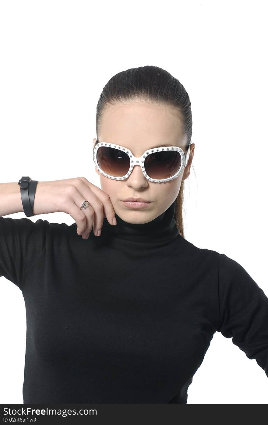 Fashion model with fashion sunglass