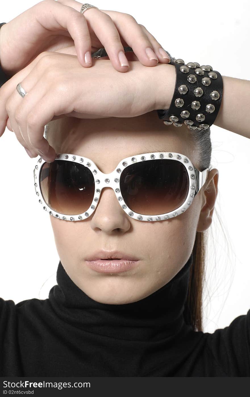 Fashion model with  fashion sunglass