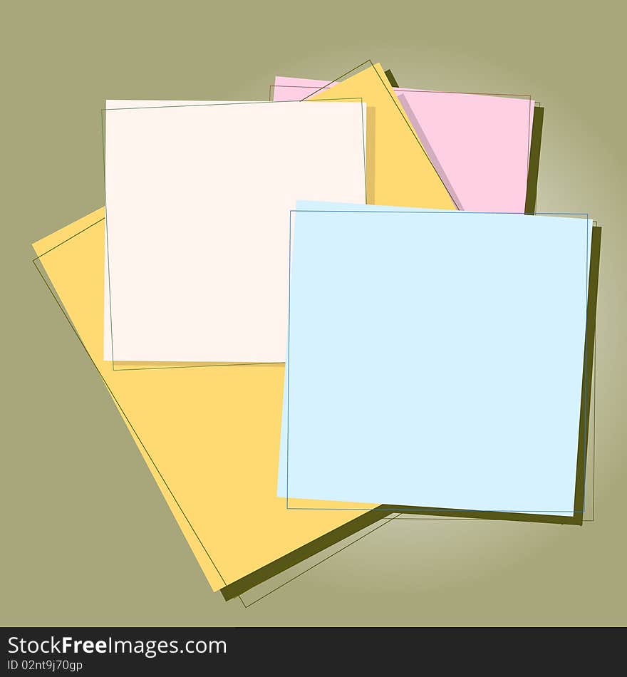 Colorful note papers vector illustration