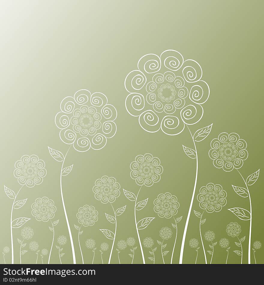 Abstract style floral vector background . Abstract style floral vector background