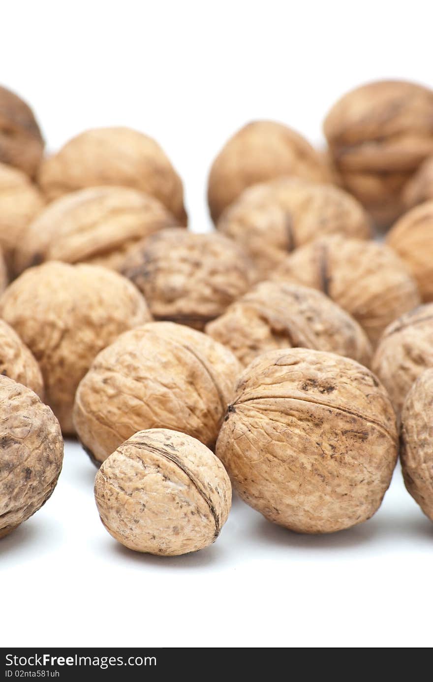 walnuts isolated on a white background.