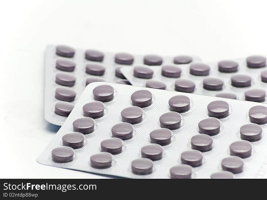 Pills isolated on a white background.