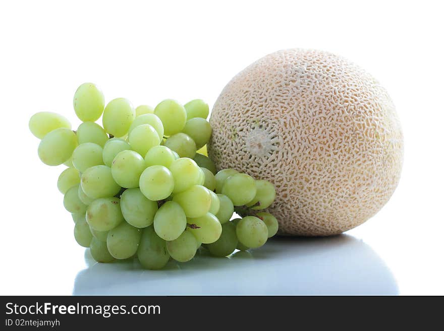 Melon and grapes