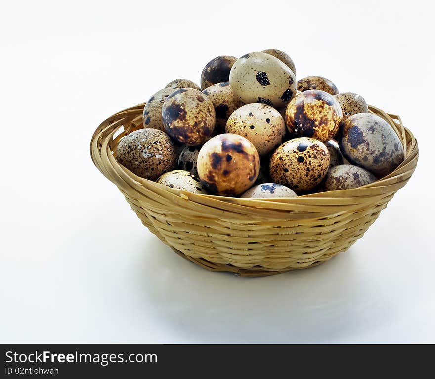 Eggs Of Quails In Basket