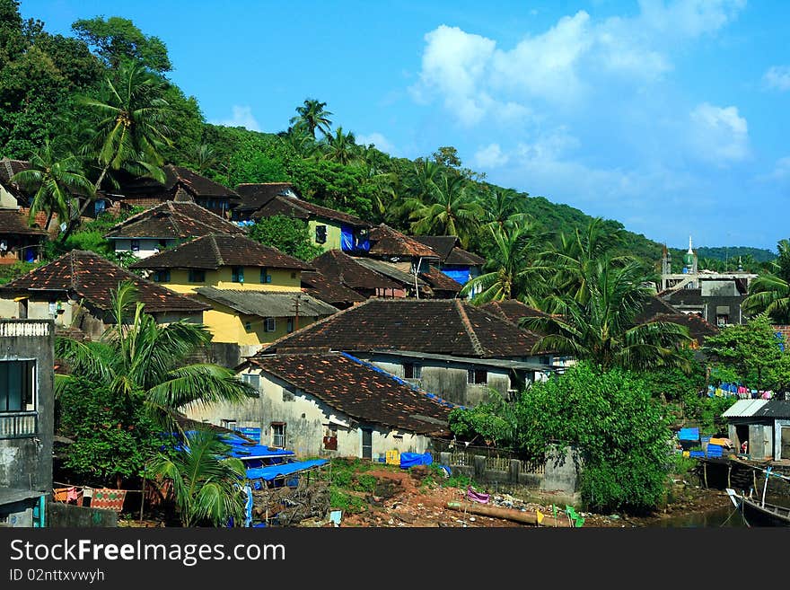 A beautiful and traditional cottages built in the mountain near an Indian village. A beautiful and traditional cottages built in the mountain near an Indian village.