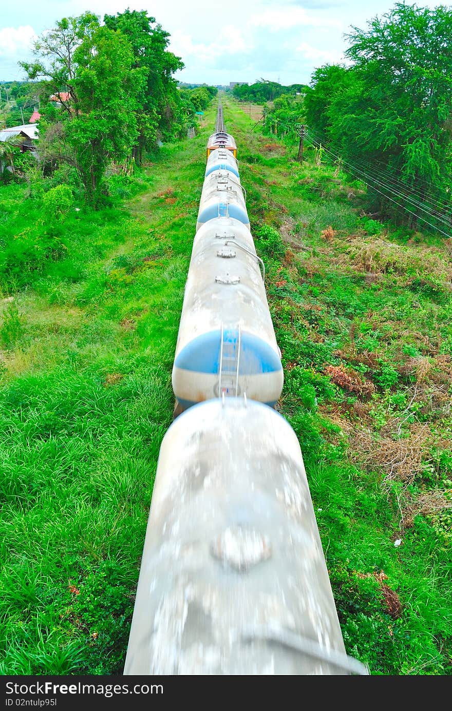 Train running in khonkaen of thailand