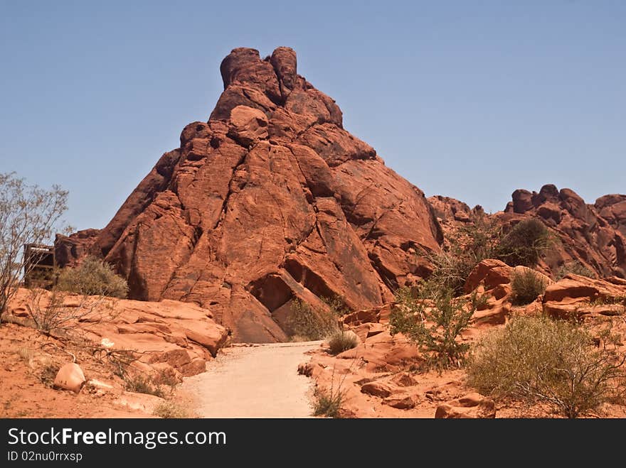 Trail in the Valley of Fire State Park near Las Vegas, Nevada. Trail in the Valley of Fire State Park near Las Vegas, Nevada