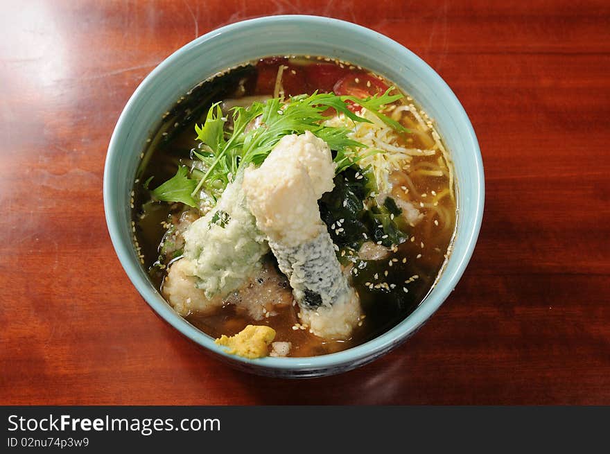 Chinese noodles on the table