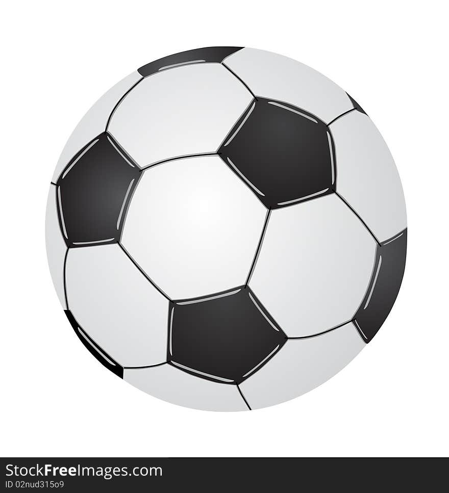 Soccer ball on white background