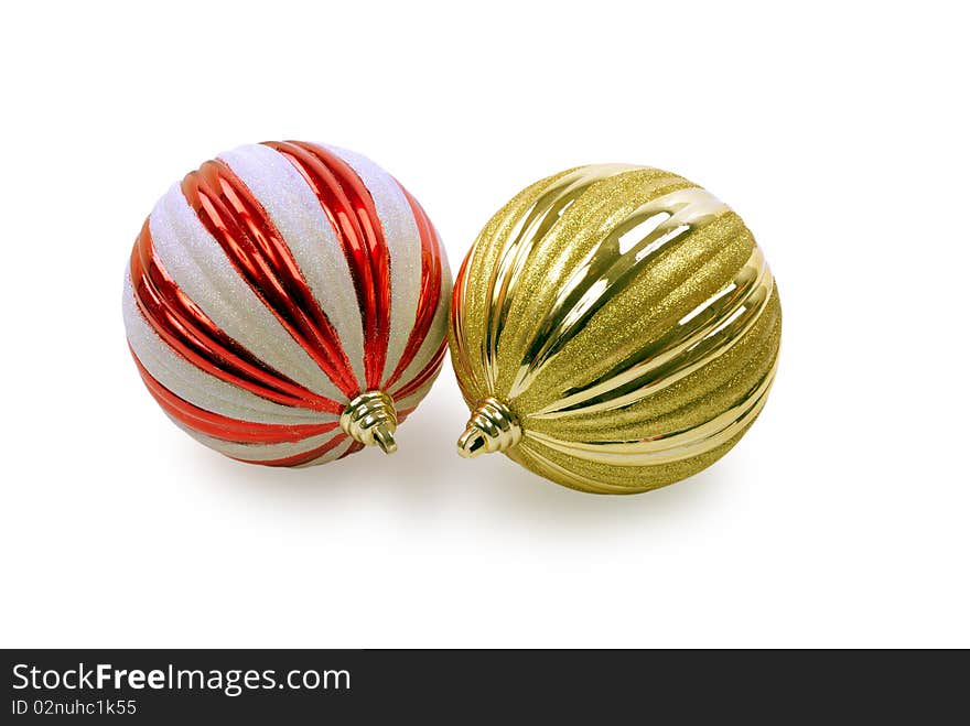 Christmas balls isolated on white background