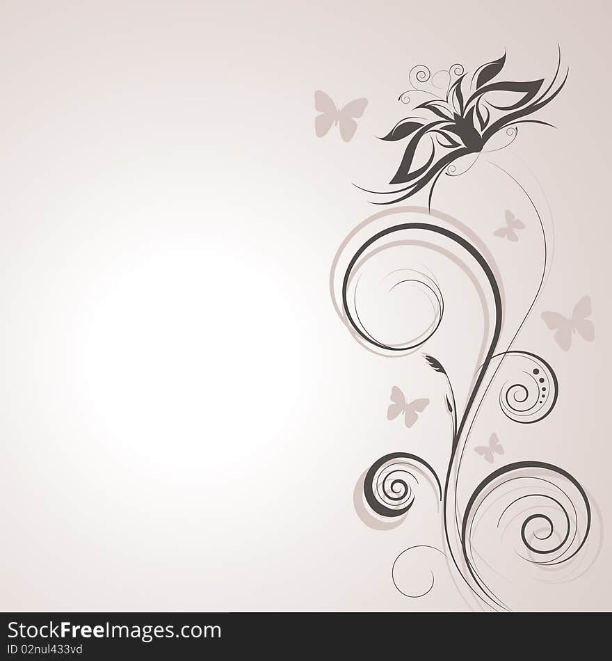 Floral style decorative vector background . Floral style decorative vector background