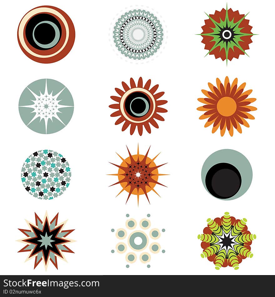 vector set of abstract design elements