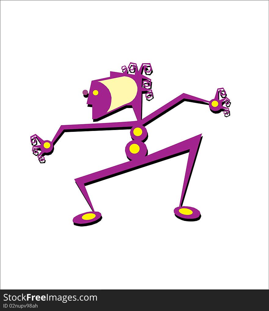 Cartoon Man Figure, Vector