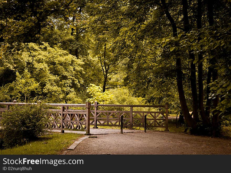 Park in spring time on a sunny day