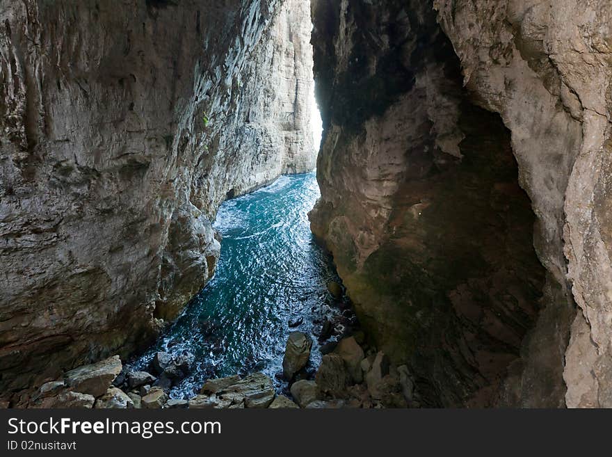 Ancient huge sea cave