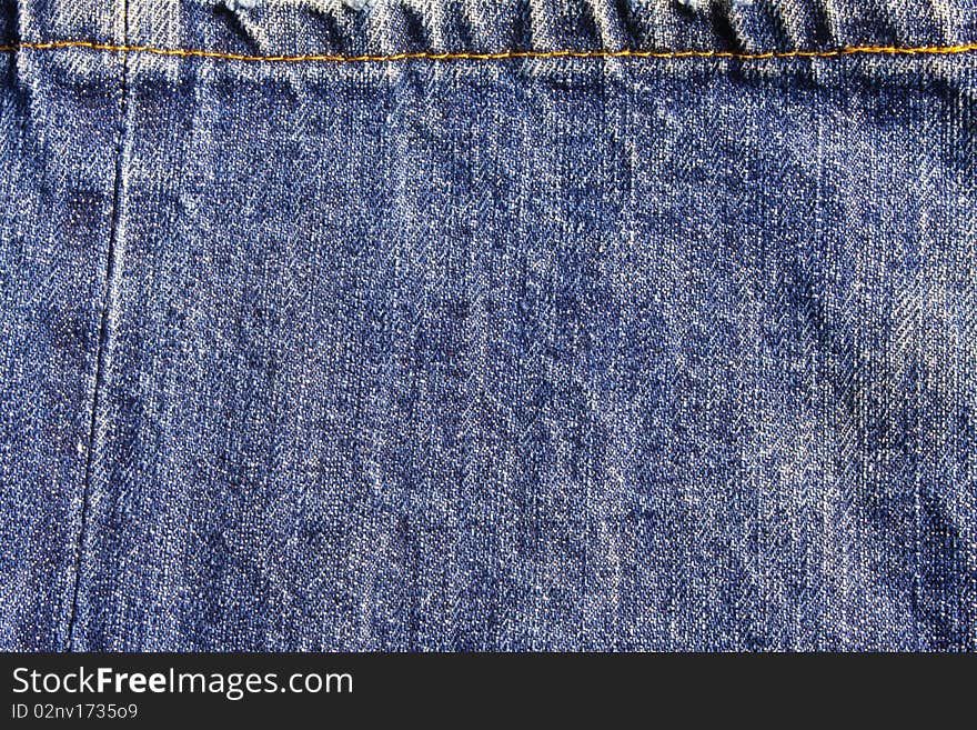 Seam of blue jeans pants texture. Seam of blue jeans pants texture.