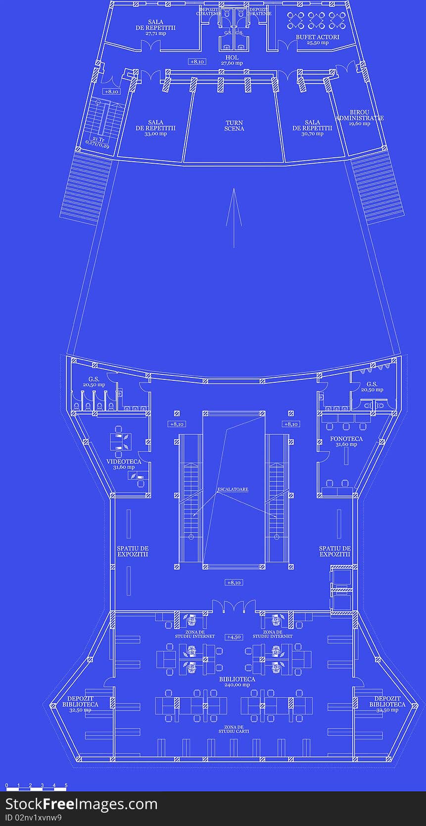 Blueprint cinema building plan concept