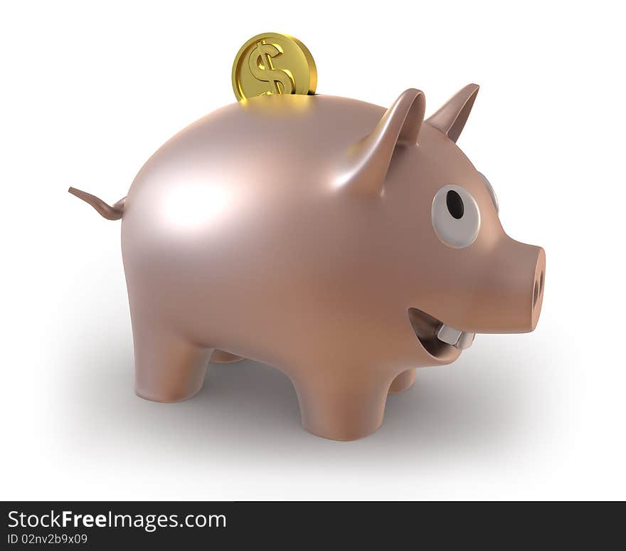 Piggy Bank With Coin