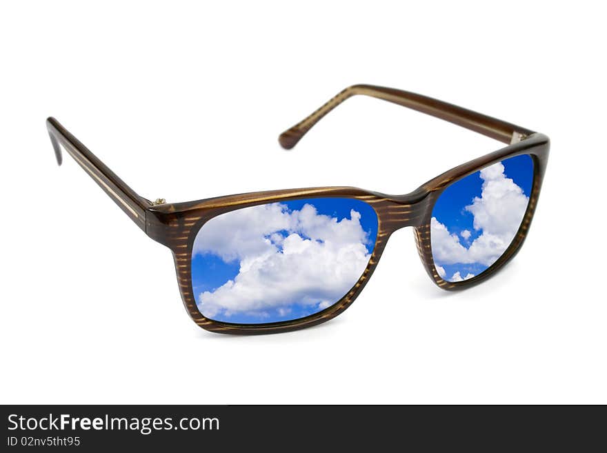 Sunglasses And Sky Reflection