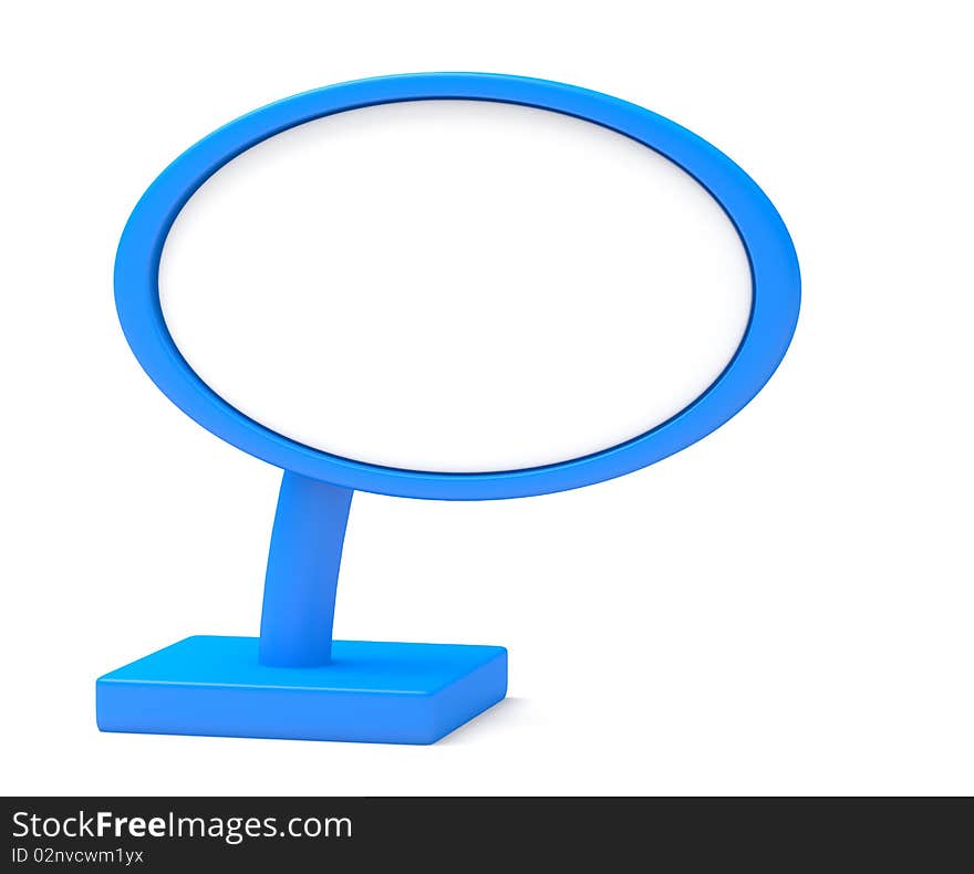 Blank blue sign isolated on white. Blank blue sign isolated on white